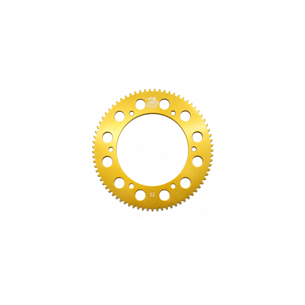 Gold anodized #219 rear sprocket for kart racing drivetrain applications