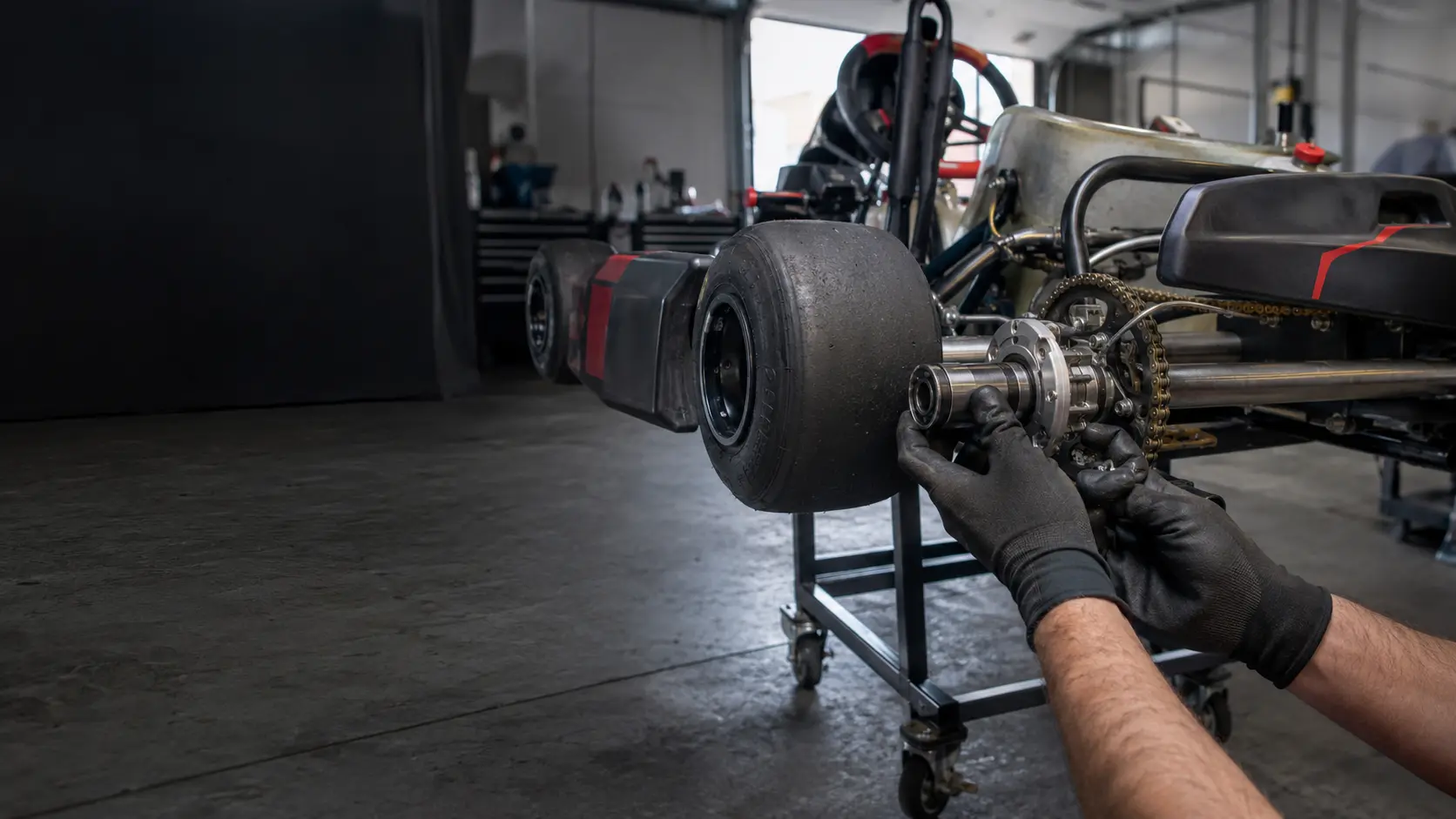 Comparison of soft, medium, and hard rear axle stiffness options for racing go karts